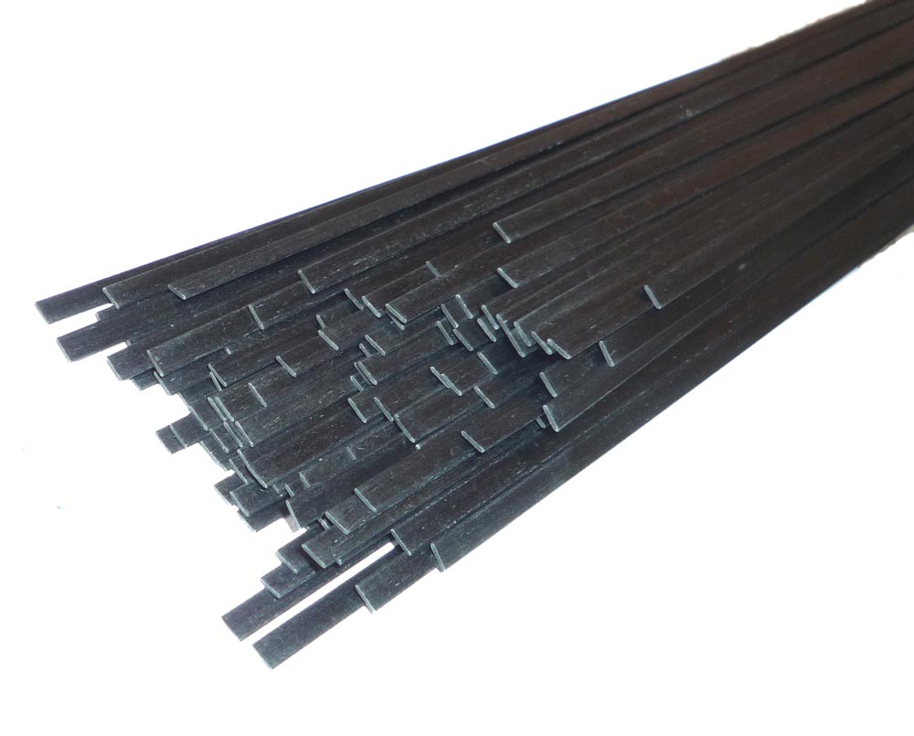 Carbon Fiber Flat 0.6mm x 5mm x 1000mm (2pc)